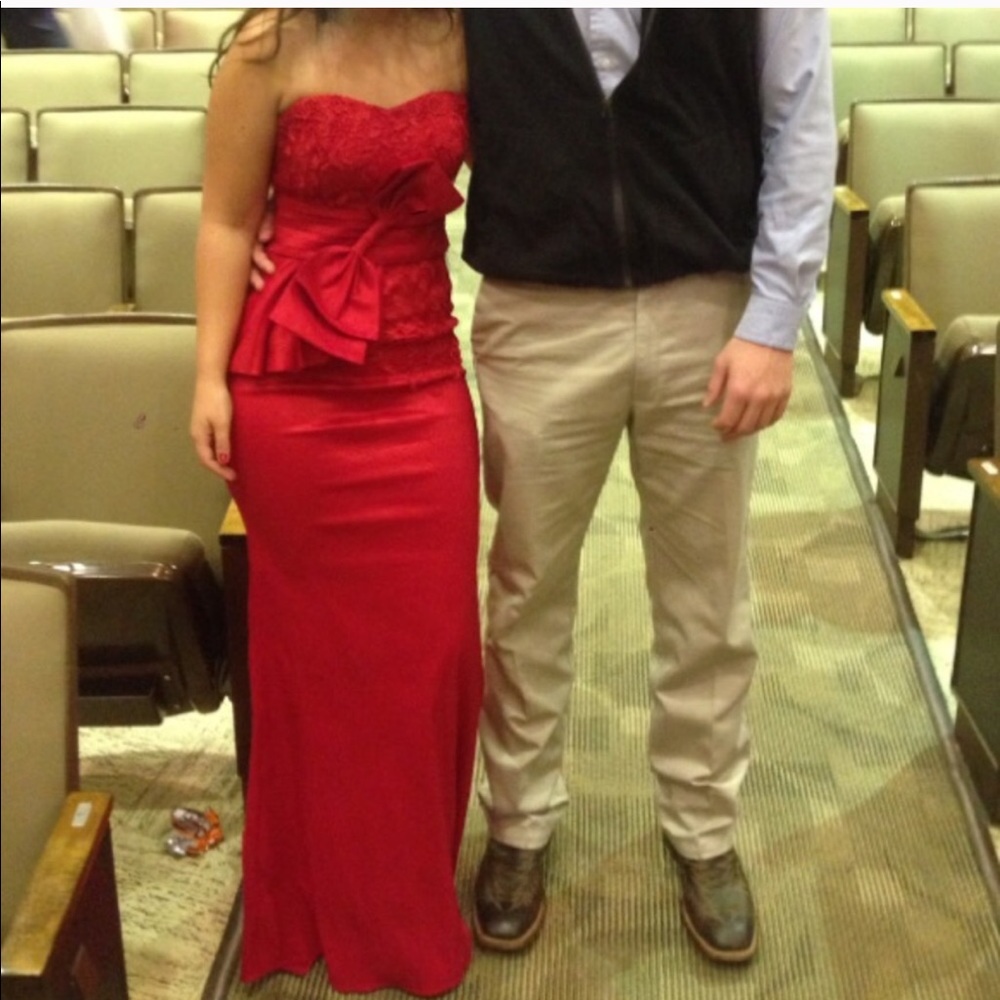 Red formal dress